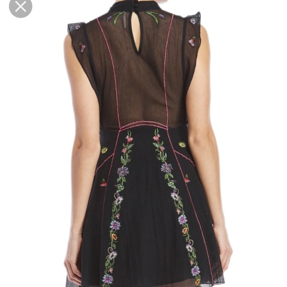 FREE PEOPLE Cotton Mesh Riviera Dress in Black - Picture 3 of 5